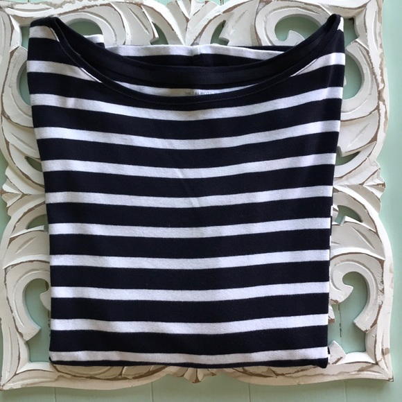 Talbots Tops - Talbots Navy/White Striped Tee